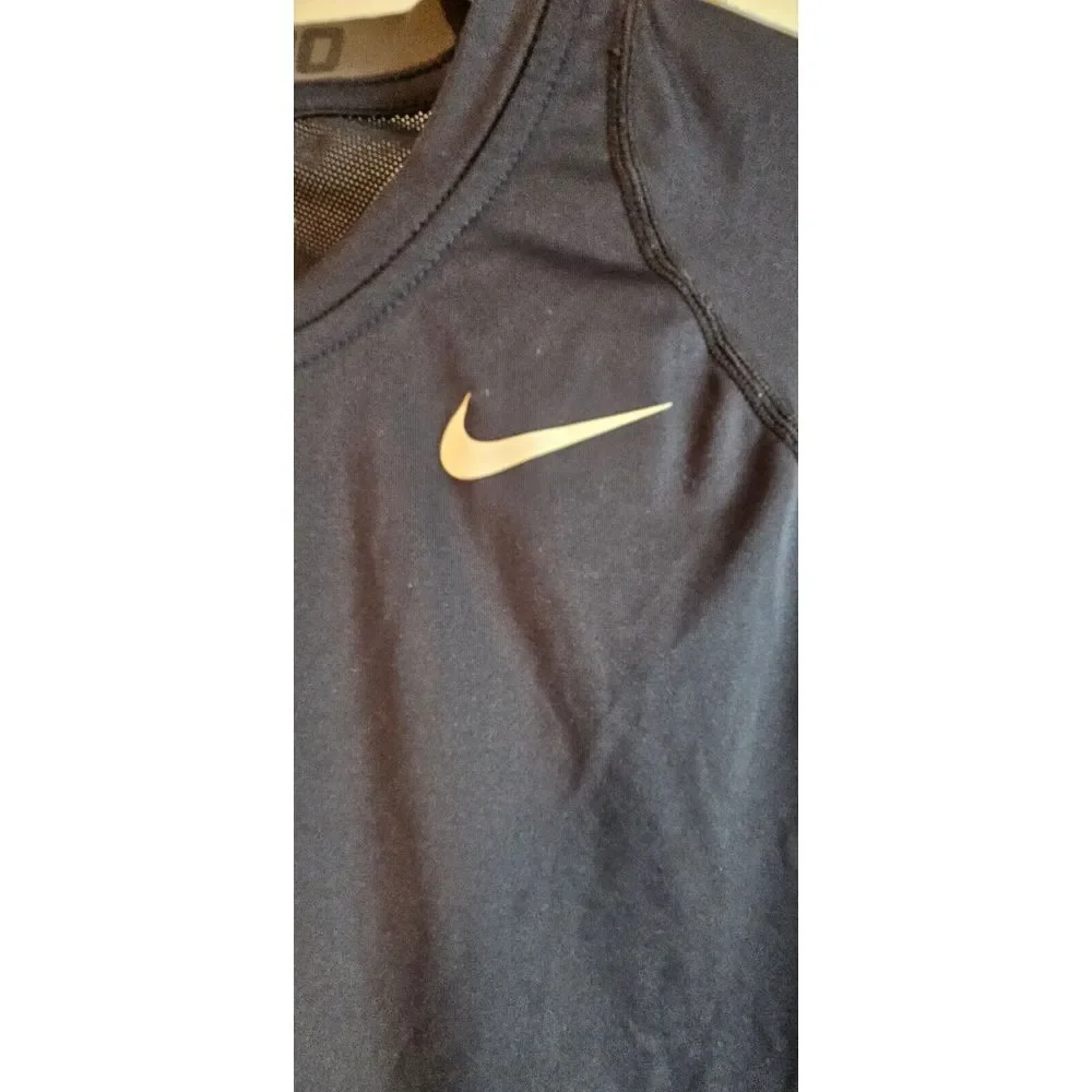 Vtg NIKE PRO‎ FITTED long sleeve shirt light weight mesh center seam Men Sz M